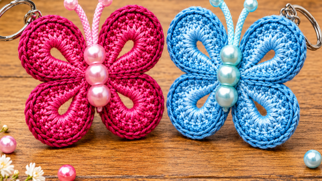 Crochet Butterfly Keychains Pattern