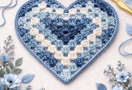 Crochet Easy Heart Coaster Pattern