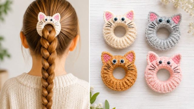 Crochet Cat Hair Ties Pattern
